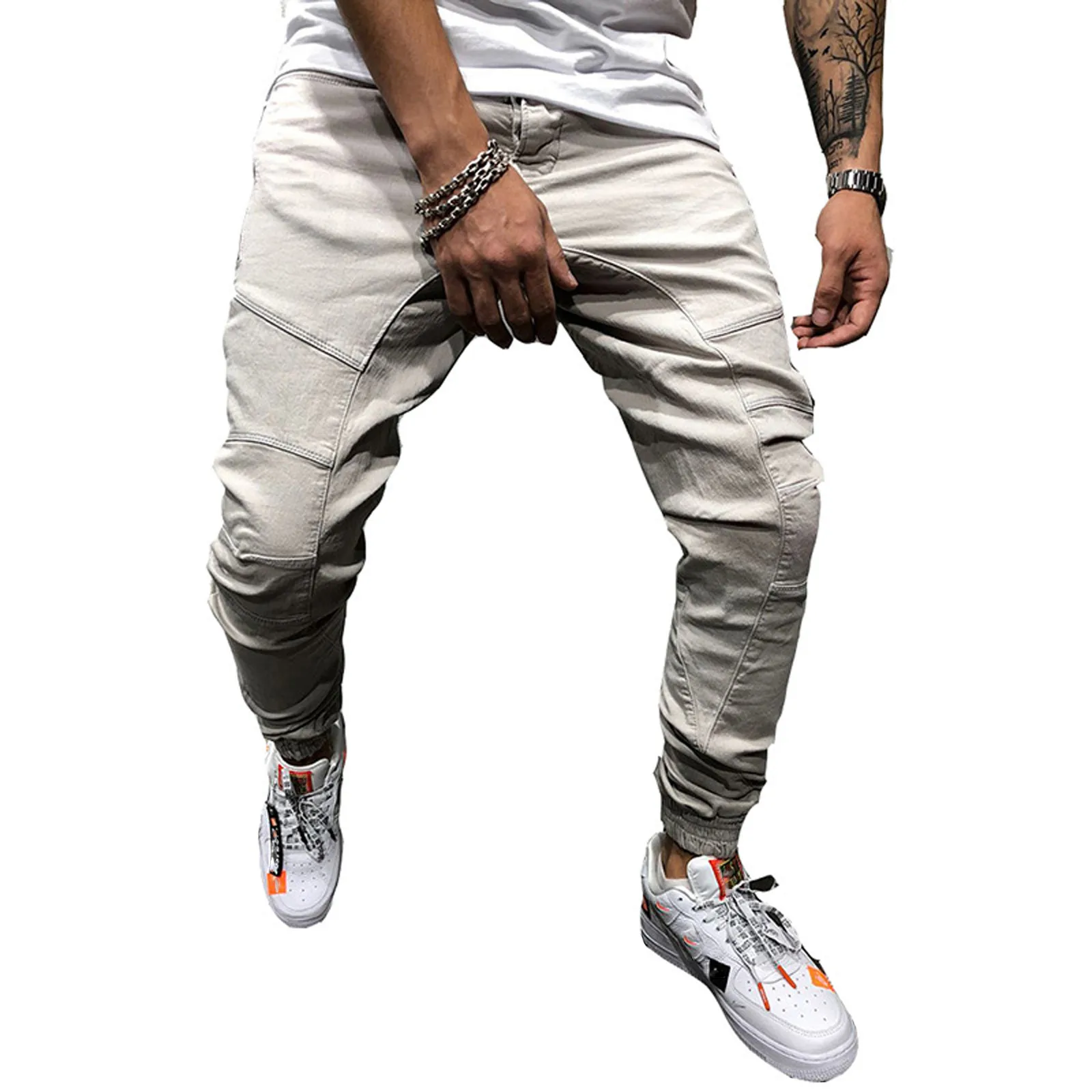 pantalon cargo de haute qualité pour jogging hip hop de taille artificiel slim joggers décontractés