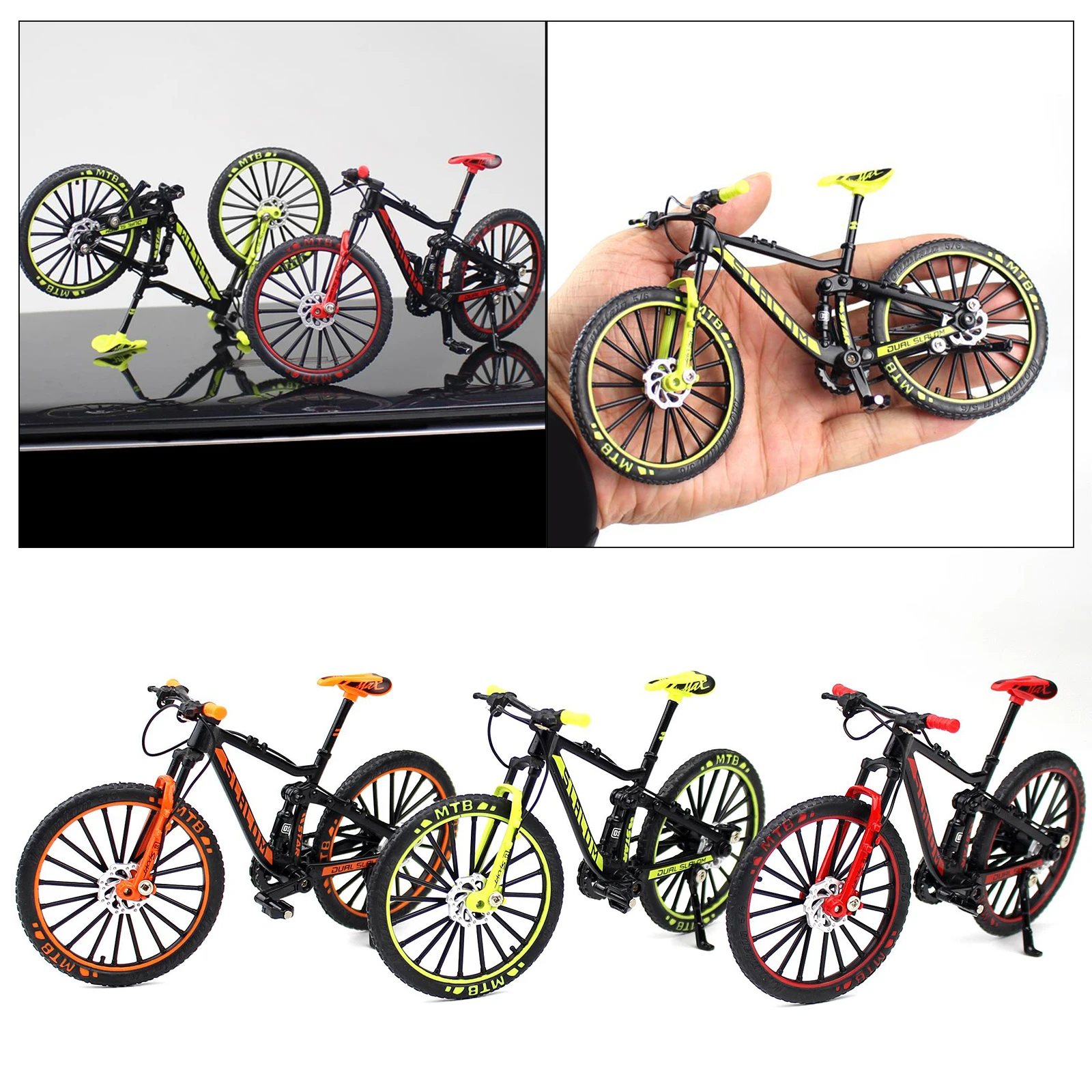 Mini Mountain Bicycle Model Finger Bike Model 1:10 3D Vehicle Model Boy Toys