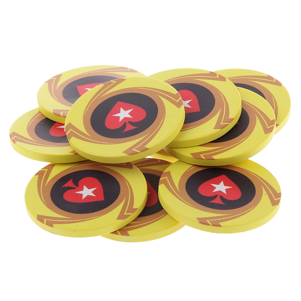 10pcs Heart Ceramic Poker Chips for Mahjong & Texas Poker 10 Colors Choice