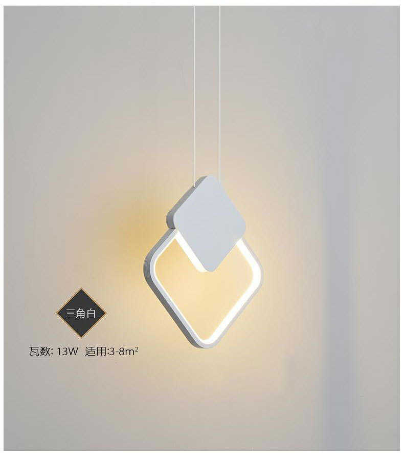 luminária pendente moderna de luminária redonda com formato quadrado para iluminação de decoração nórdica de leitura