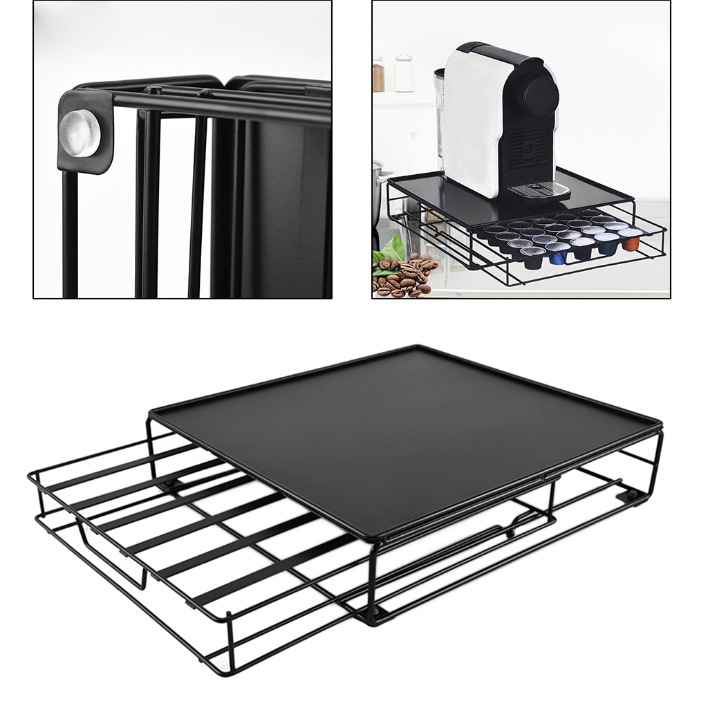 Iron Coffee Pod Drawer Holder Keeper Kitchen Basket Organizer Kitchen Counter Organizer for Kitchen Bar Hotel