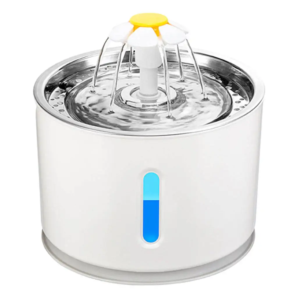 Automatic Cat Water Fountain, 2.4L Pet Water Dispenser with Filter, Pets Small Dog Electric Healthy Hygienic Water