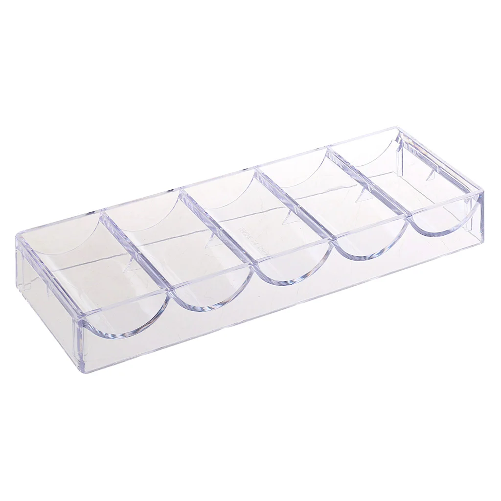 Casino Clear Plastic 100 Poker Chip Tray Stackable Holder Storage Tray
