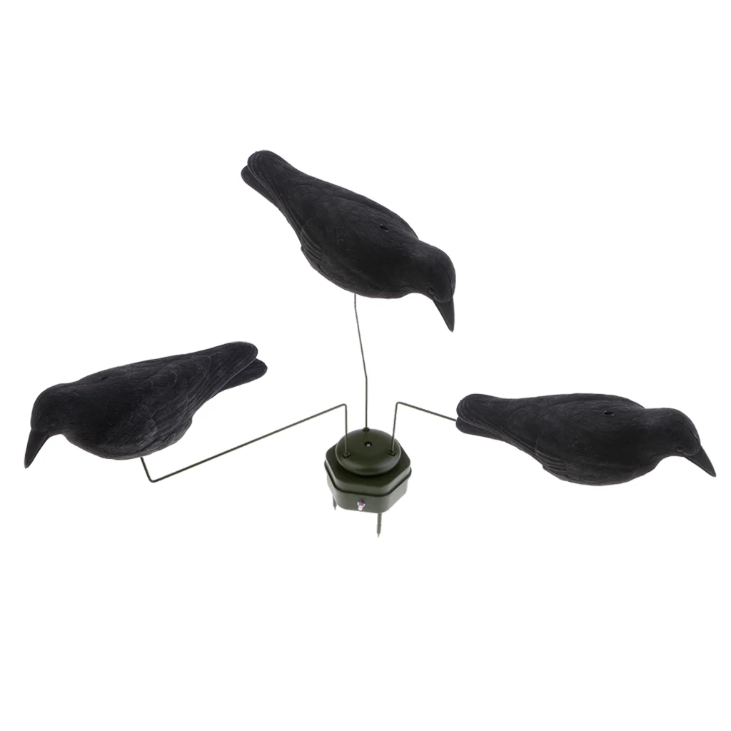 3 Pieces Realistic Crows Hunting Decoys Hunting Baits Hunting Pratical Tool 