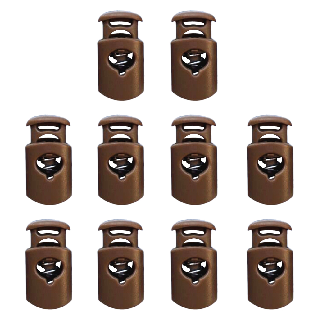 10x Barrel Cord Lock Toggles Stops Drawstring Rope Cord Locks Button Clasp
