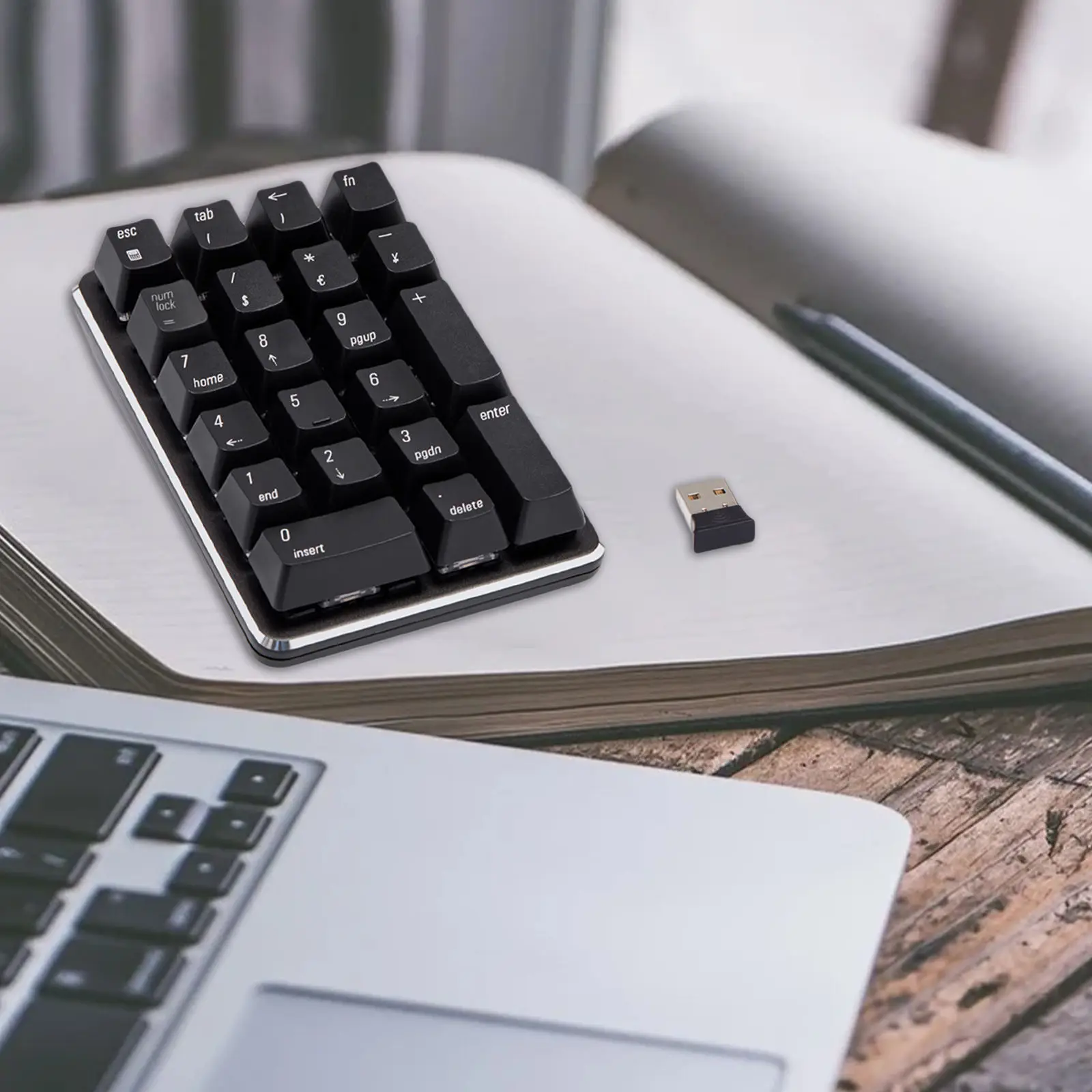 Compact, Mini, Smart 2.4G Wireless, Mechanical 21 Keys, Mini Numpad Gaming Keyboard ,for Laptop /Notebook /Tablets Black