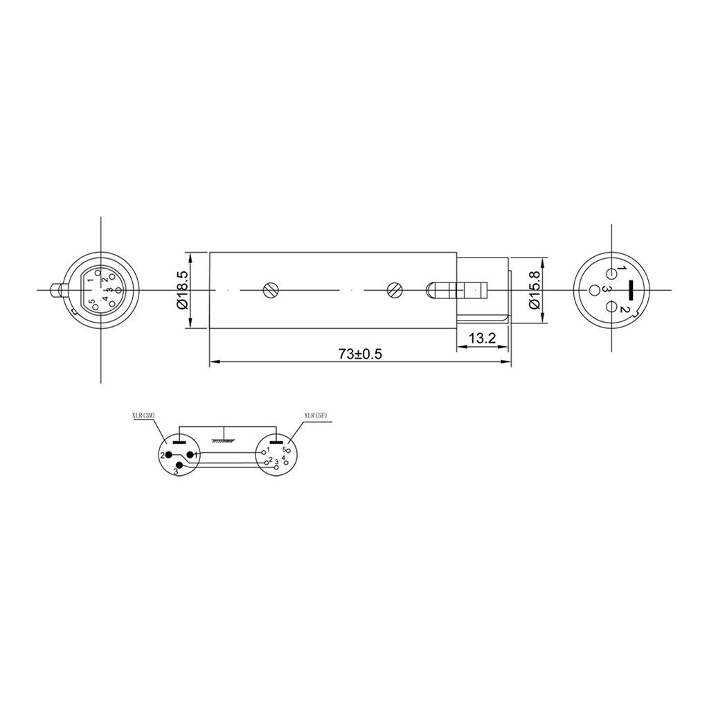 XLR Male to Male & XLR Female to Female 3PIN Adapter Connector Compatible