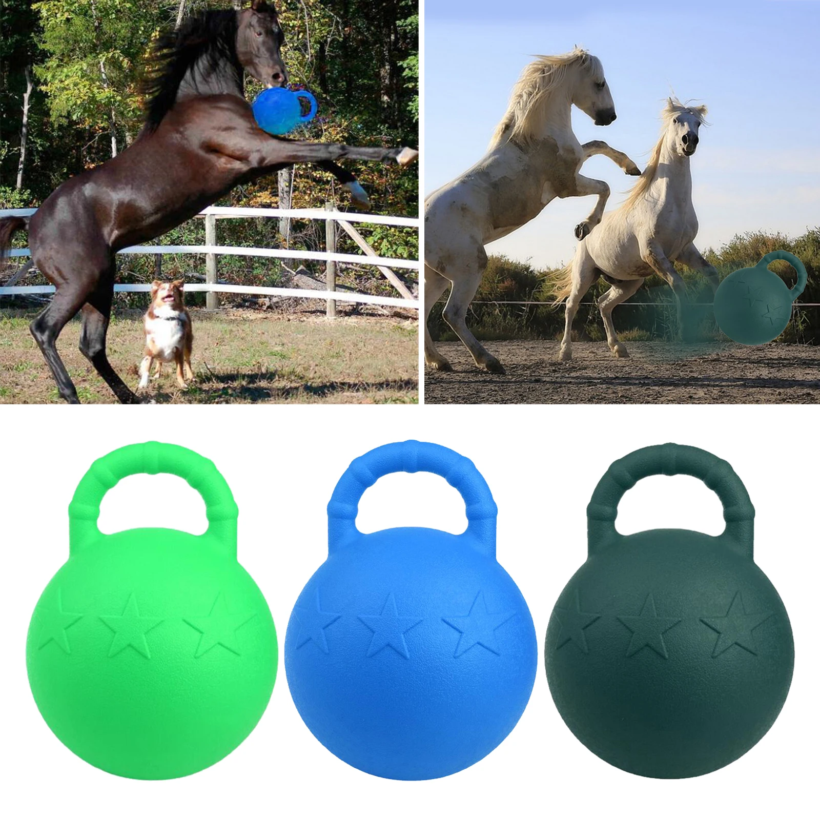Equine Play Game Toy, Fruit Scented Anti-Burst Bounce Soccer Balls for Horse Large Dogs Juggling Playing Toys