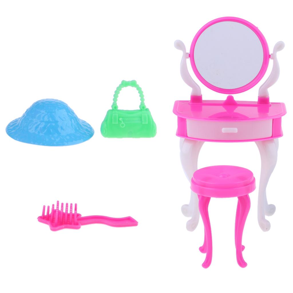 Girl Dream Wonderful Doll Dresser Set Makeup Chair + Table with Accessories