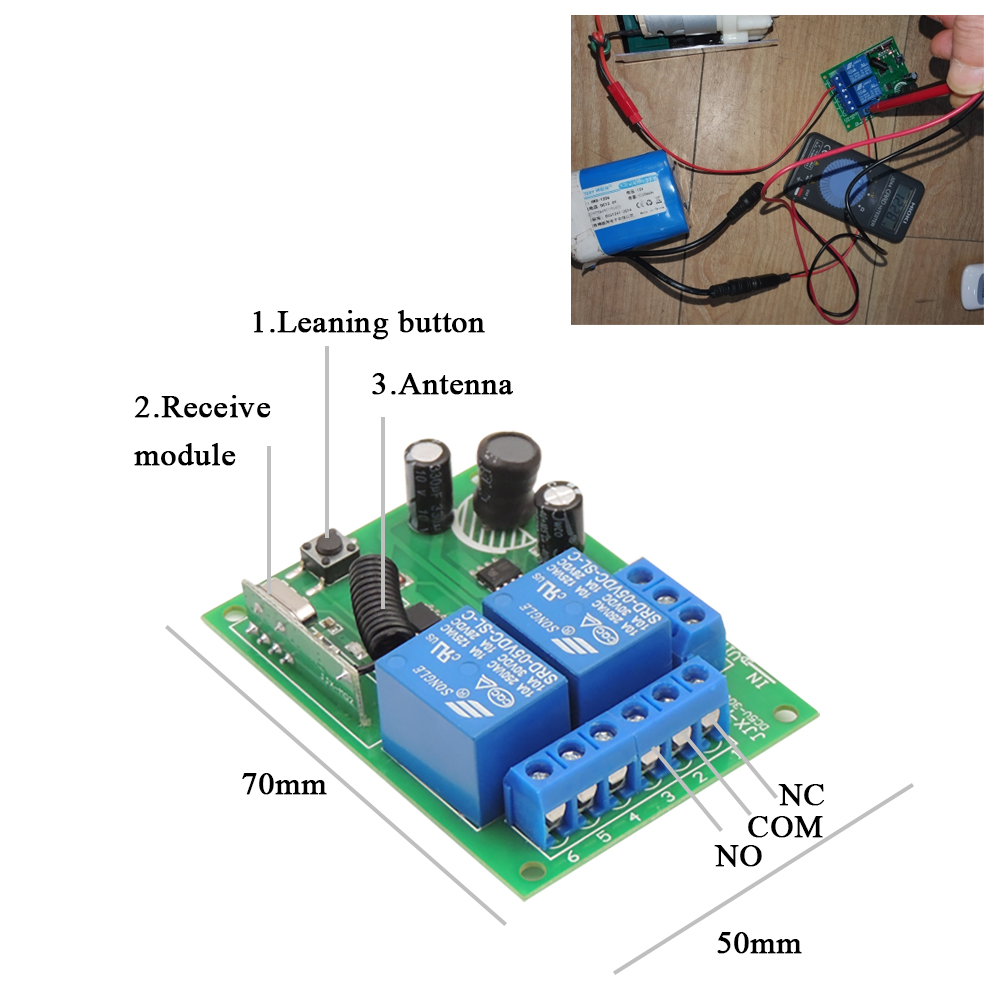 controle remoto dc 6v 12v 24v 2ch