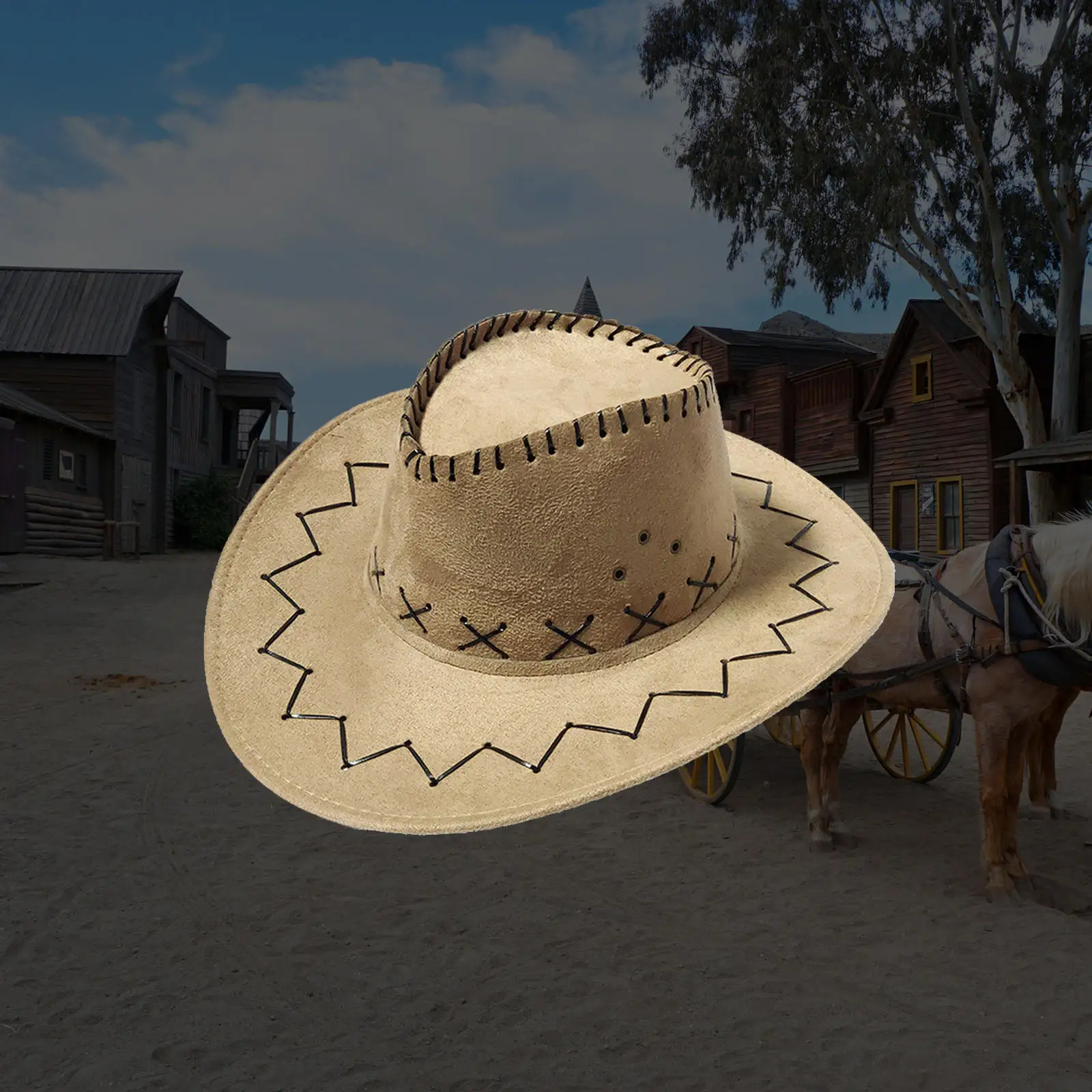 Western Cowboy Hat For Gentleman Cowgirl Jazz With Gentleman Suede Sombrero 