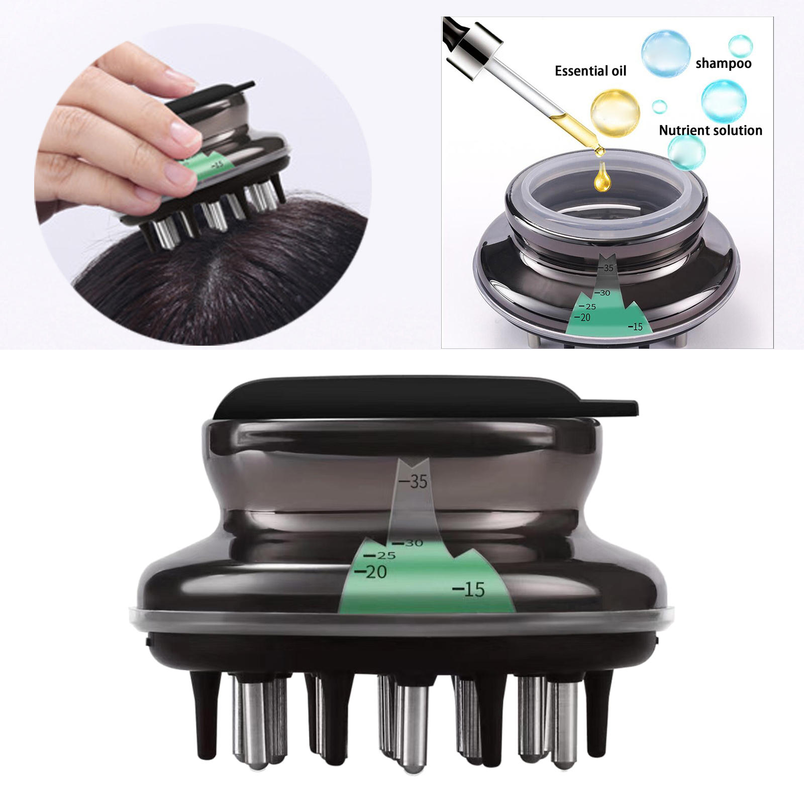 40ml Scalp Applicator Comb 14 Pins Hair Scalp Massager for Thinning Hair Hairloss Hair Roots Applicator 40mm Inner Diameter