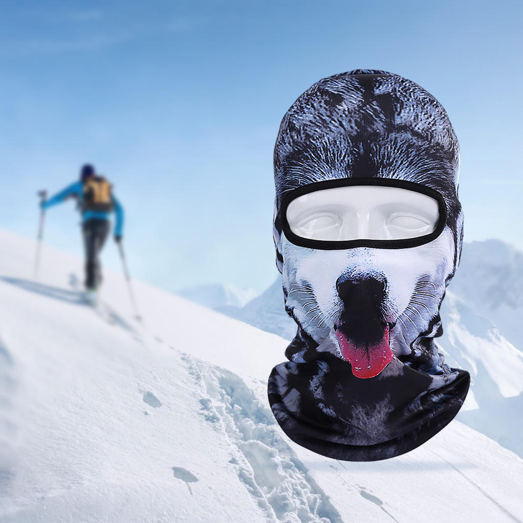 Cute Balaclava Ski Mask Hood Animal Full Face Mask Cycling Headgear Snow Gear 1 Hole for Hiking Winter Cycling Sports Outdoor
