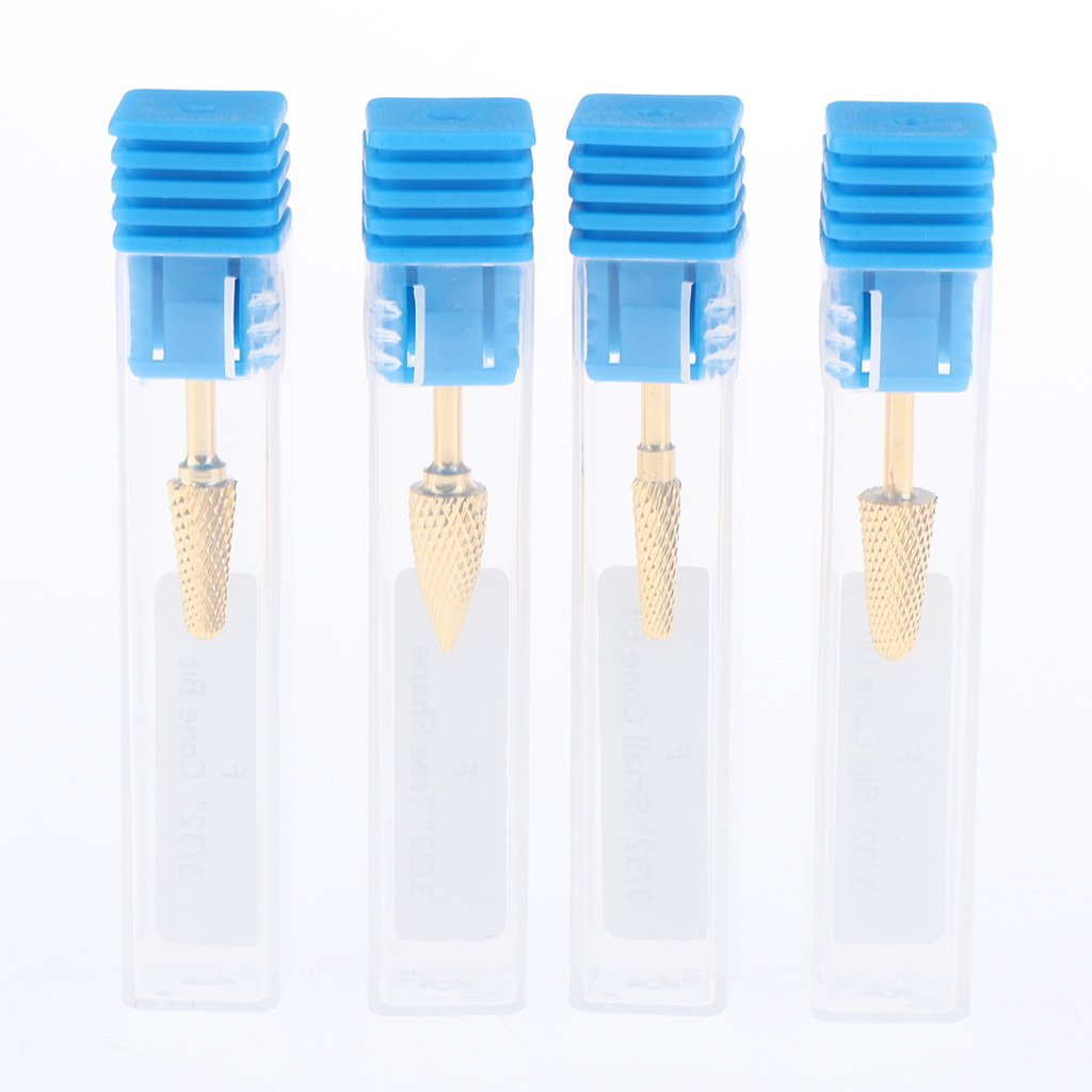 4 Pcs Tungsten Fine Grade Electric Nail Files Head 3/32 