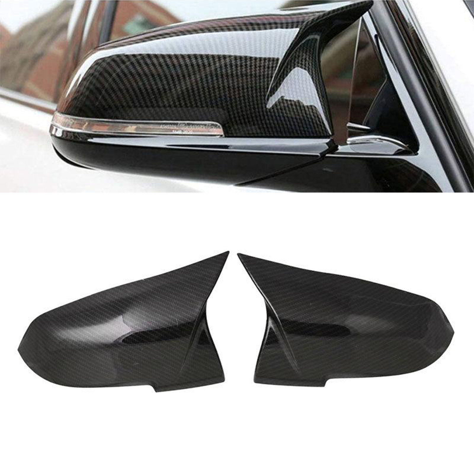 2x Carbon Fiber Rearview Mirror Cover for F20 F30 F32 F36 M3