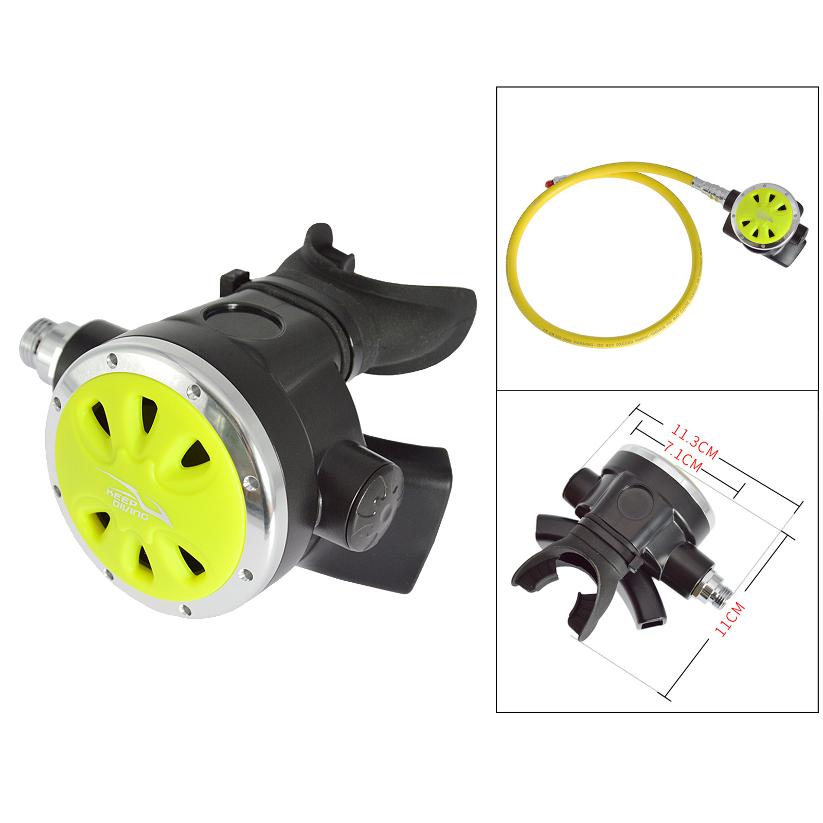 Diving Regulator Replacement Octopus Yellow Flexible Explorer Equipment Gear