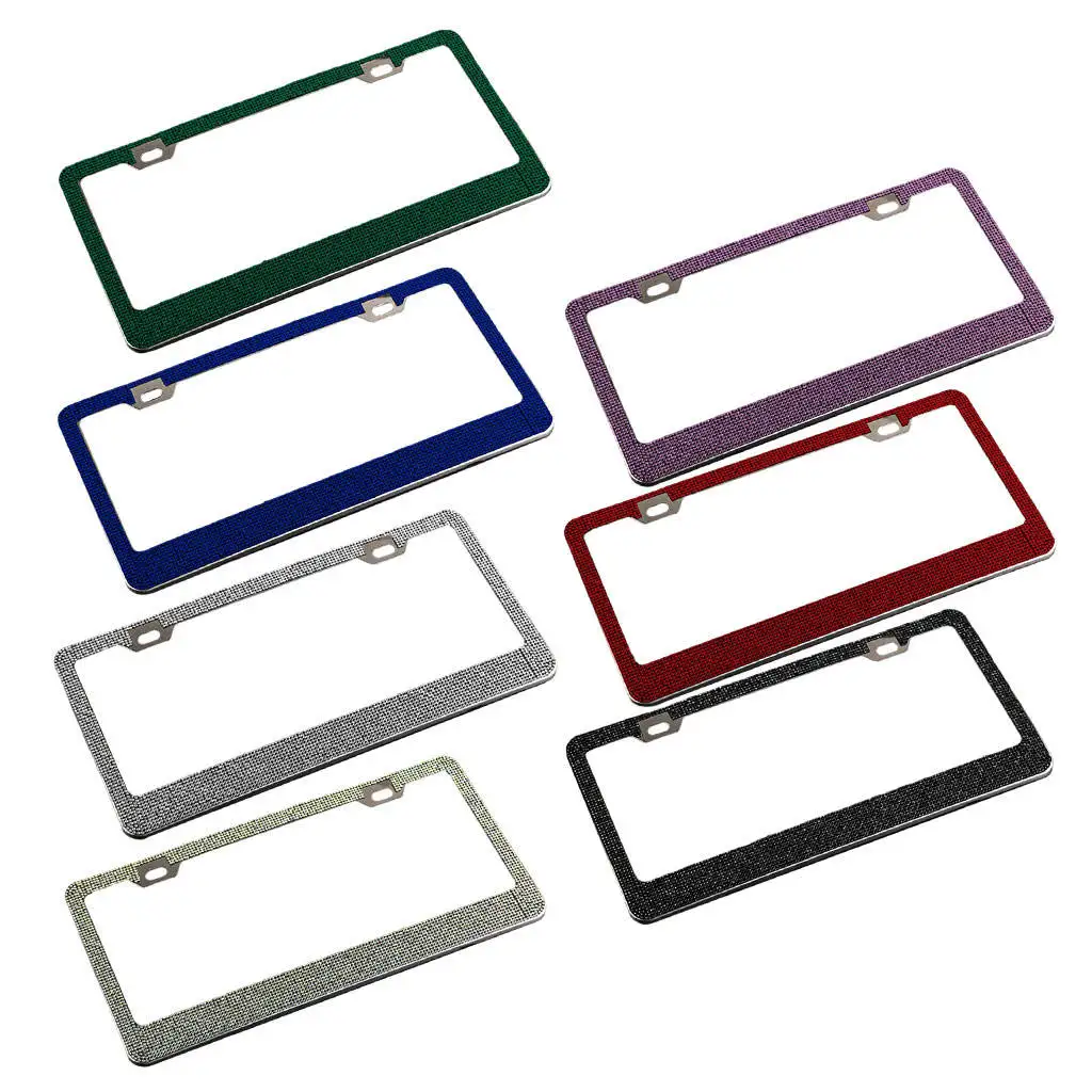 Rhinestone Bling License Plate Frames Metal Plate Cover for US License Plates Car Accessories