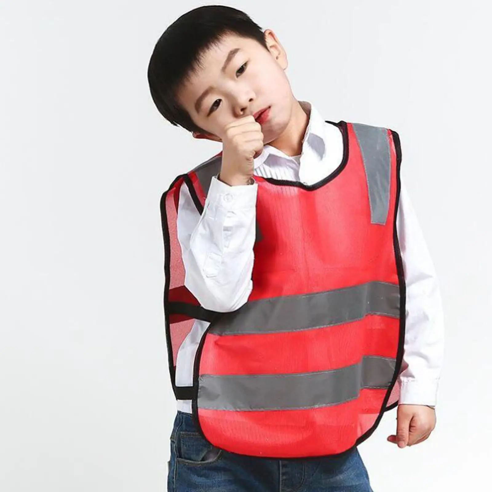 Hi Vis Children Reflective Vest Jackets Fluorescent Traffic Work Road Clothes with Reflective Strips