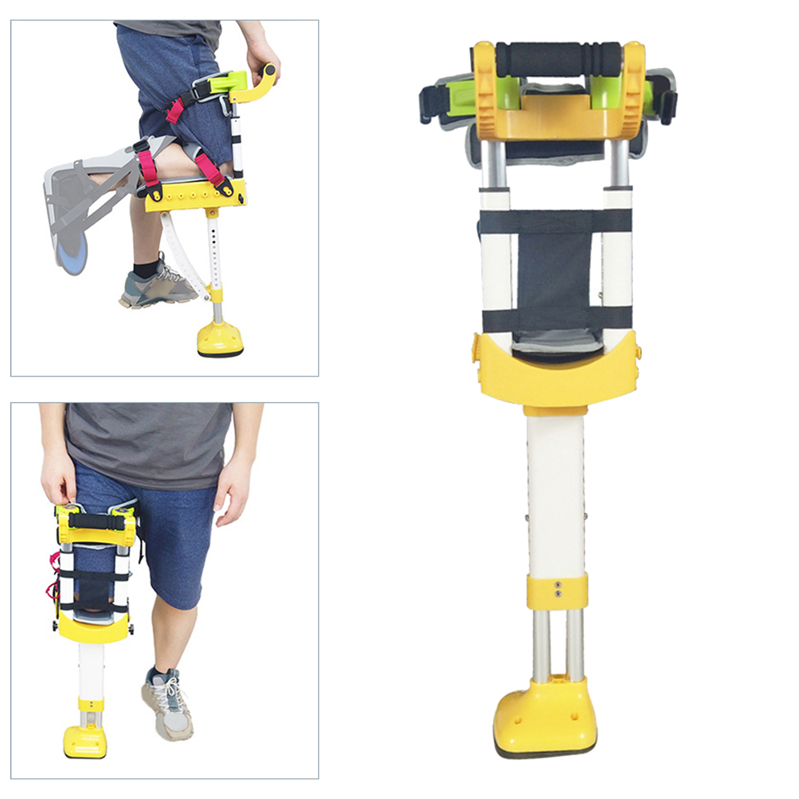 Ergonomic Hands Free Crutches Knee Crutch for Adult Mobility Aids Device Walking Support Crutches Adults Adjustable Crutch