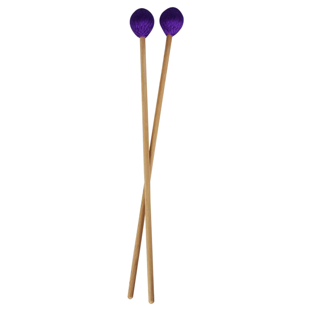 1 pair of marimba mallets made of maple & woolen thread drumsticks (purple)