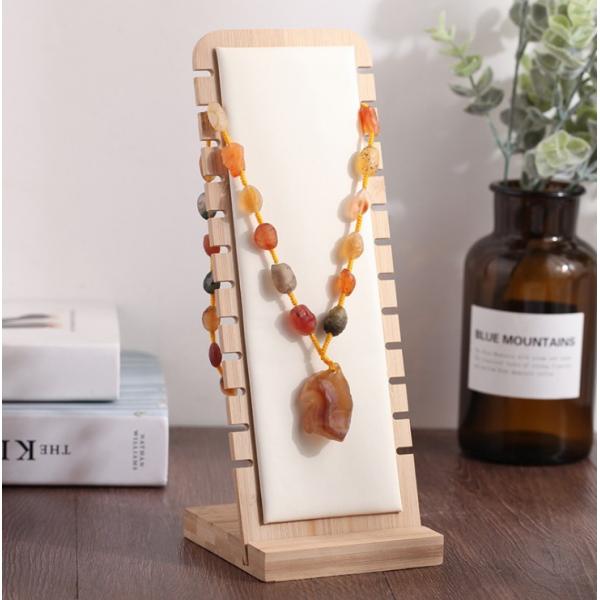 2pcs Elegant Jewelry Display Holder Desktop Stand L-Shape Suede Leather for Necklace Bracelets Pierced Earrings Studs Holder