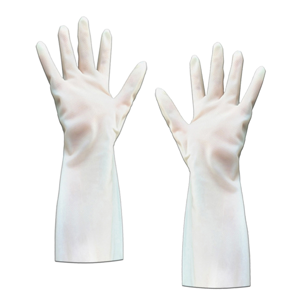 white cleaning gloves