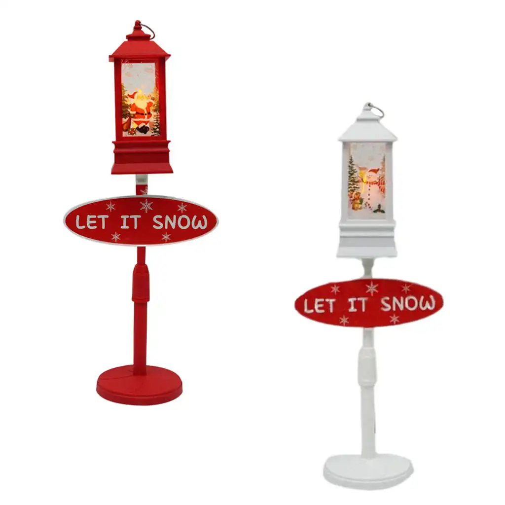 Christmas Street Lamp LED Display Figurines Figurine Miniature Street Lamp for Christmas