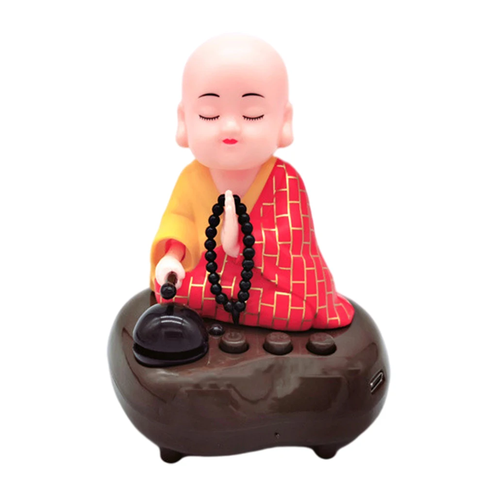 Resin Shaking Head Monk Toy Desk Decoration Car Dashboard Toy Dashboard Ornaments USB Powered Auto Interior Accessories