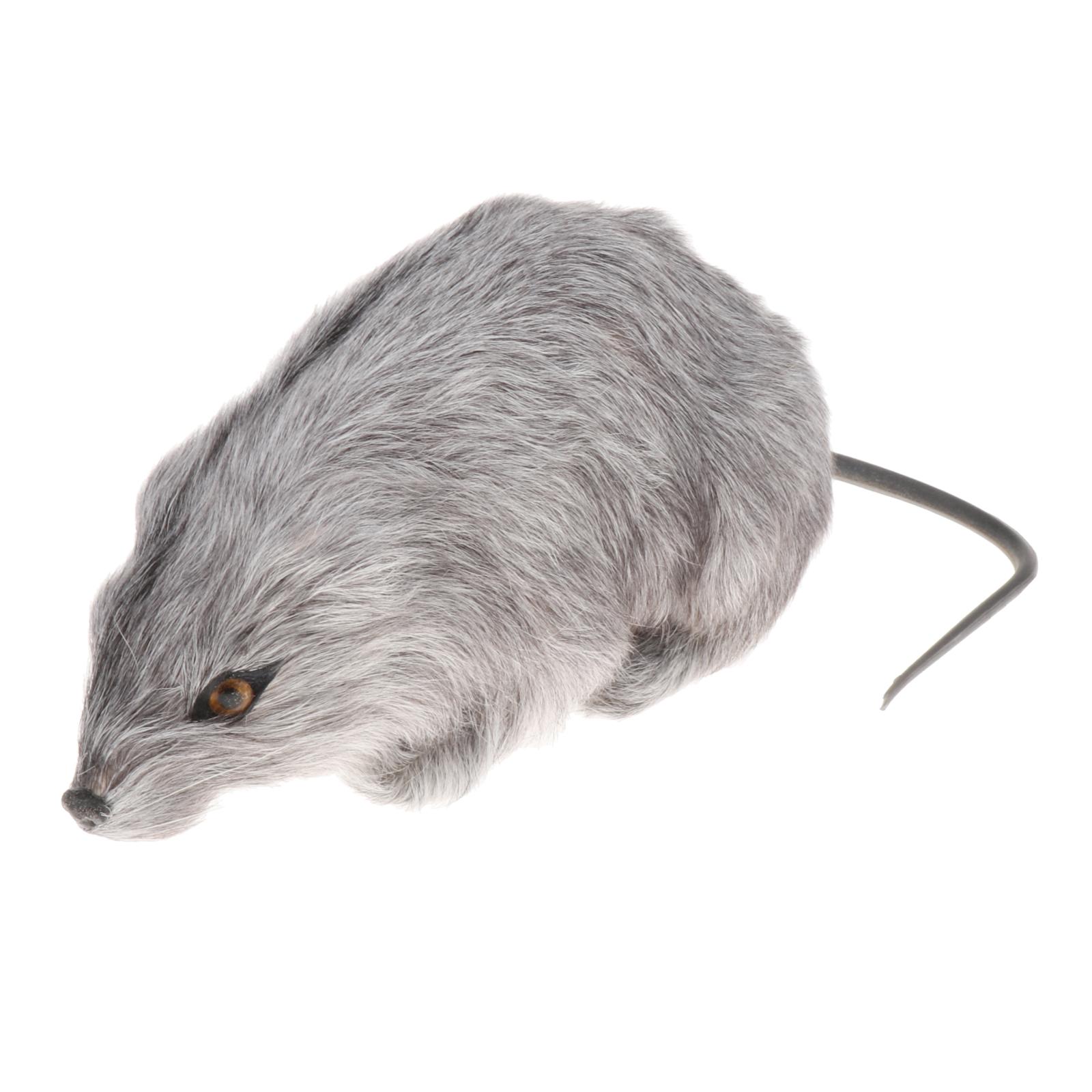 Short Plush Mouse Figure Halloween Table Top Dashboard Decor Prank Tricky