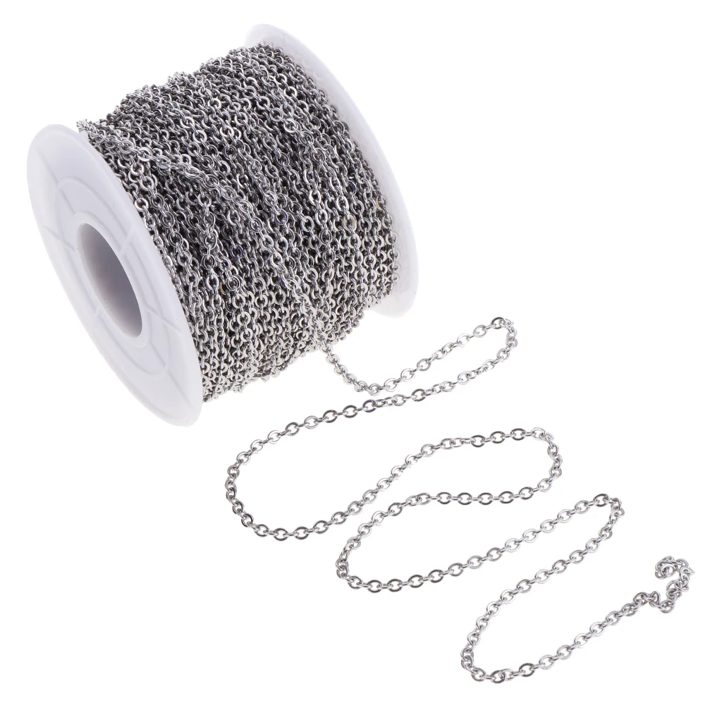 13yd 2mm Stainless Steel Chain Beading Crafts Necklace Bracelet Keychain