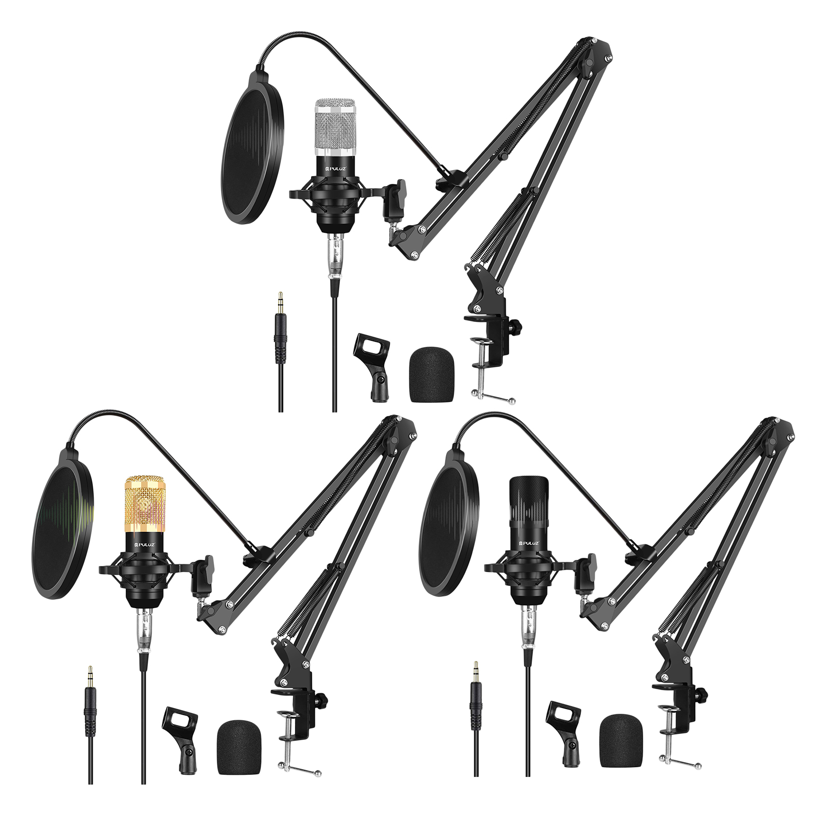 Adjustable Microphone  Boom Scissor Arm Stand, Mic Stand for Radio Broadcasting, Stage and TV Stations