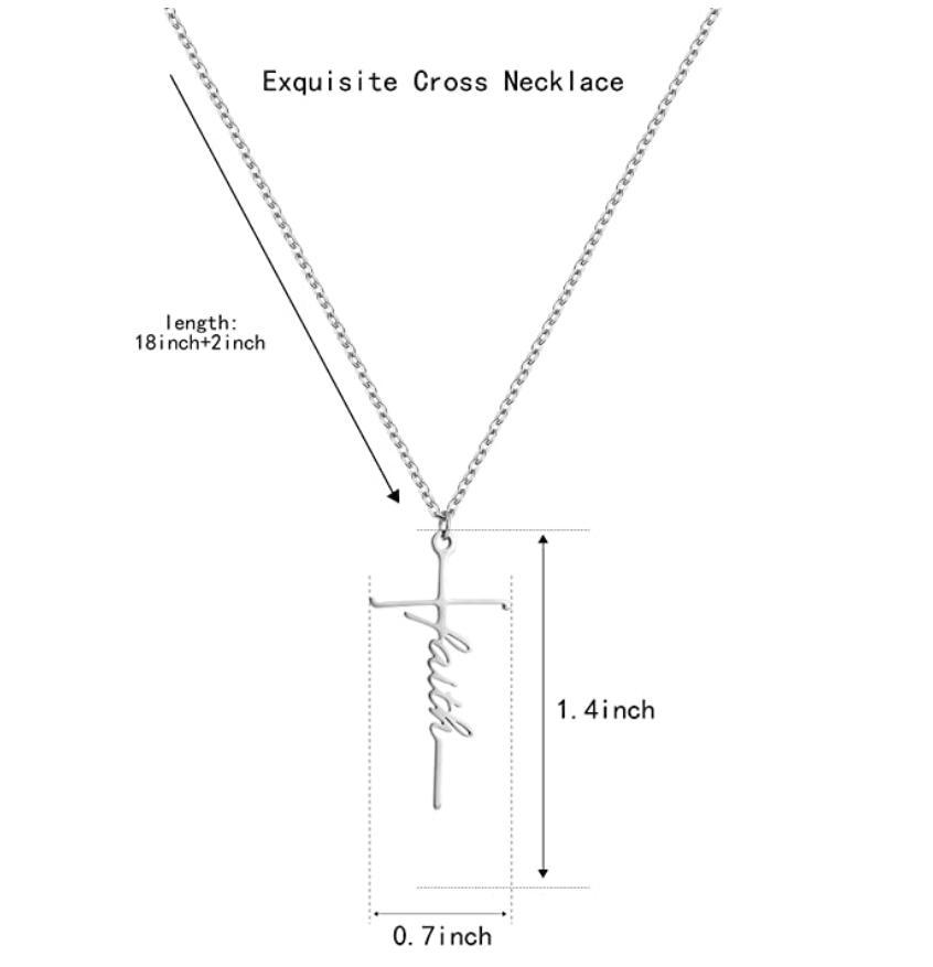 Glauben Kreuz Halskette Hoffen Glauben Graceful Gesegnet Vertrauen Fearless Anhänger Halskette Religiöse Personalisierte Schmuck Geschenk für Frauen – Detail 8