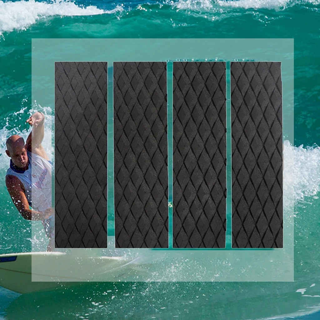 4Pcs Surfboards Traction Pad Deck Grip Mat Water Sports Surf Surfing Surfboard Shortboard Longboard Skimboard Decor Accessories