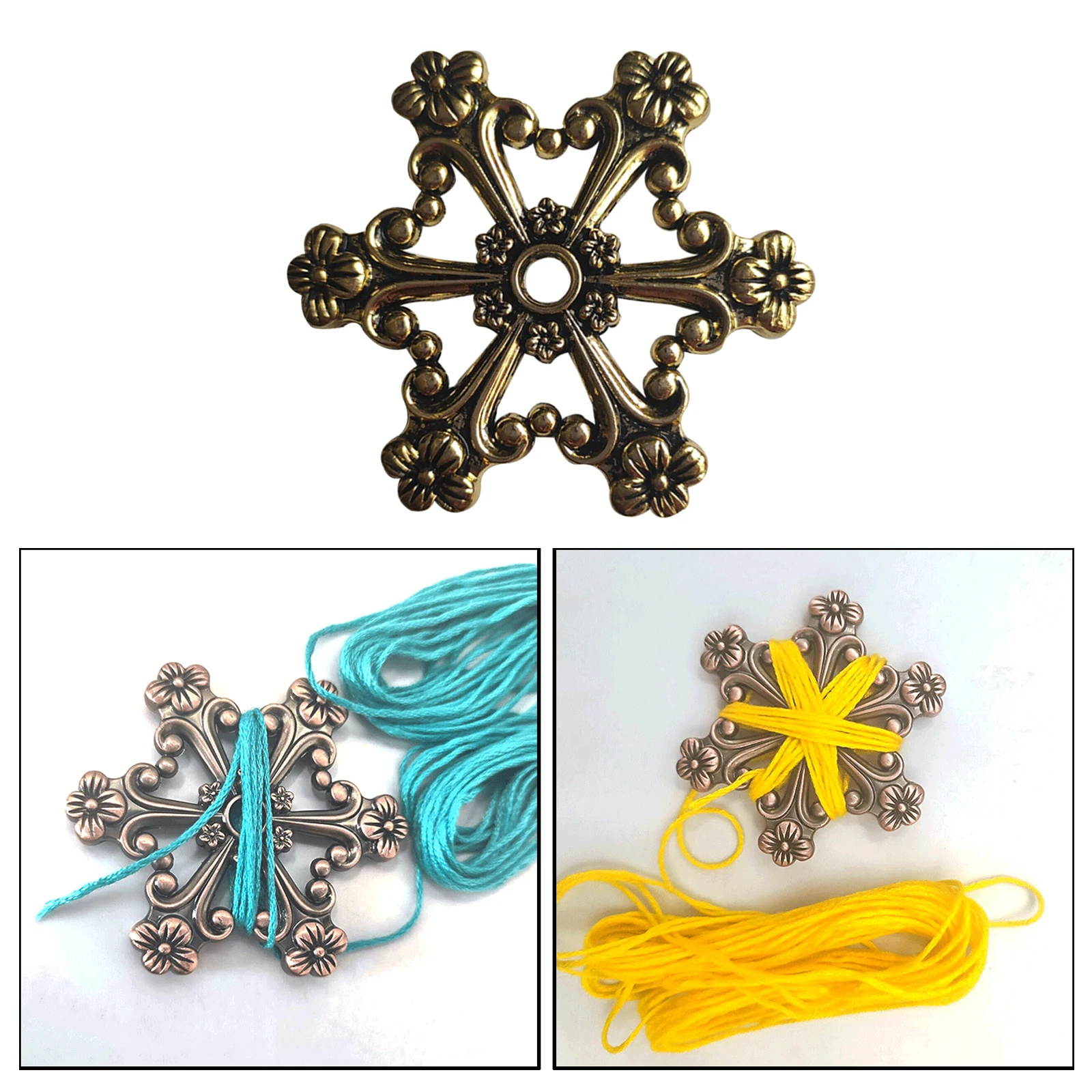 Metal Petal Shape Floss Bobbins Thread Holder 6 Ports Embroidery Organizer Holder Sewing Storage Accessories