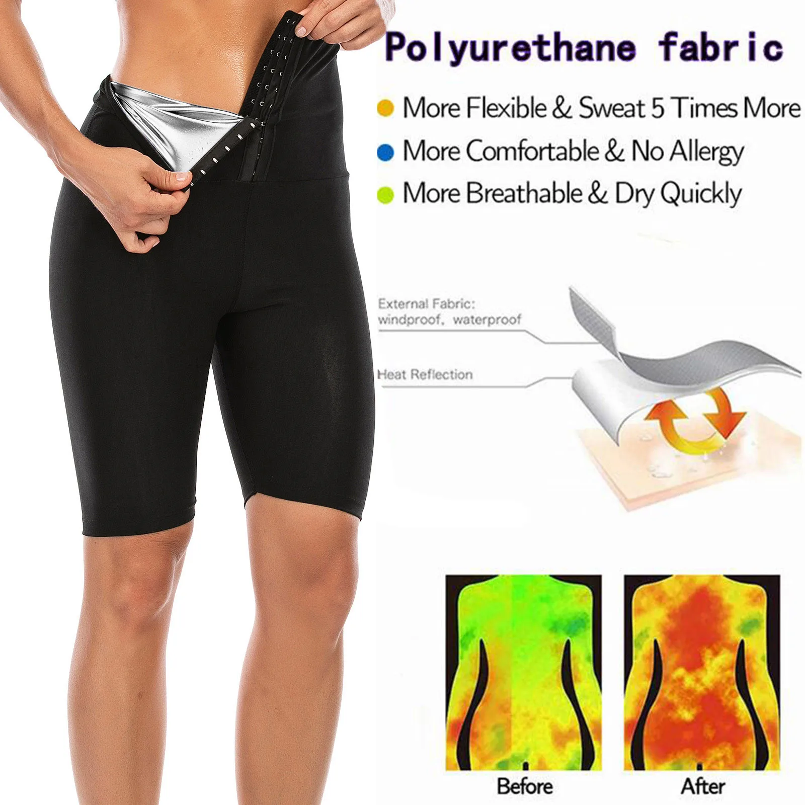 High Waist Body Shaper Sweat Sauna Pants Sauna Tops Thermo Slimming Vest Fitness Control Waist Trainer Slimming Shapewear Women skims shapewear