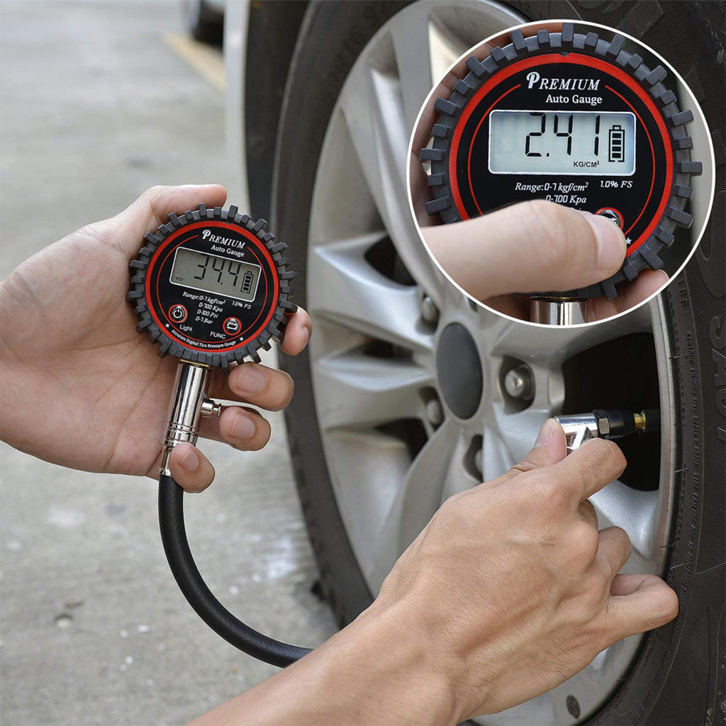 100 PSI Electric LCD Digital Tire Air Pressure Guage for Car Bike Auto
