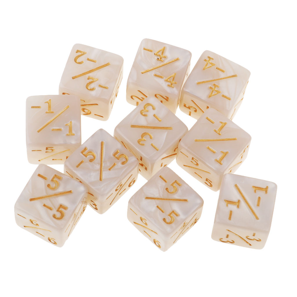 6-Side Dice Set Mathematics Teaching Fractional Dice for Educational Games Pack of 10