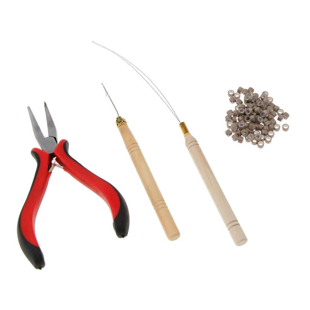 Cutting Pliers & Hook  Tools For Hair Extensions Micro Rings Loop Bead
