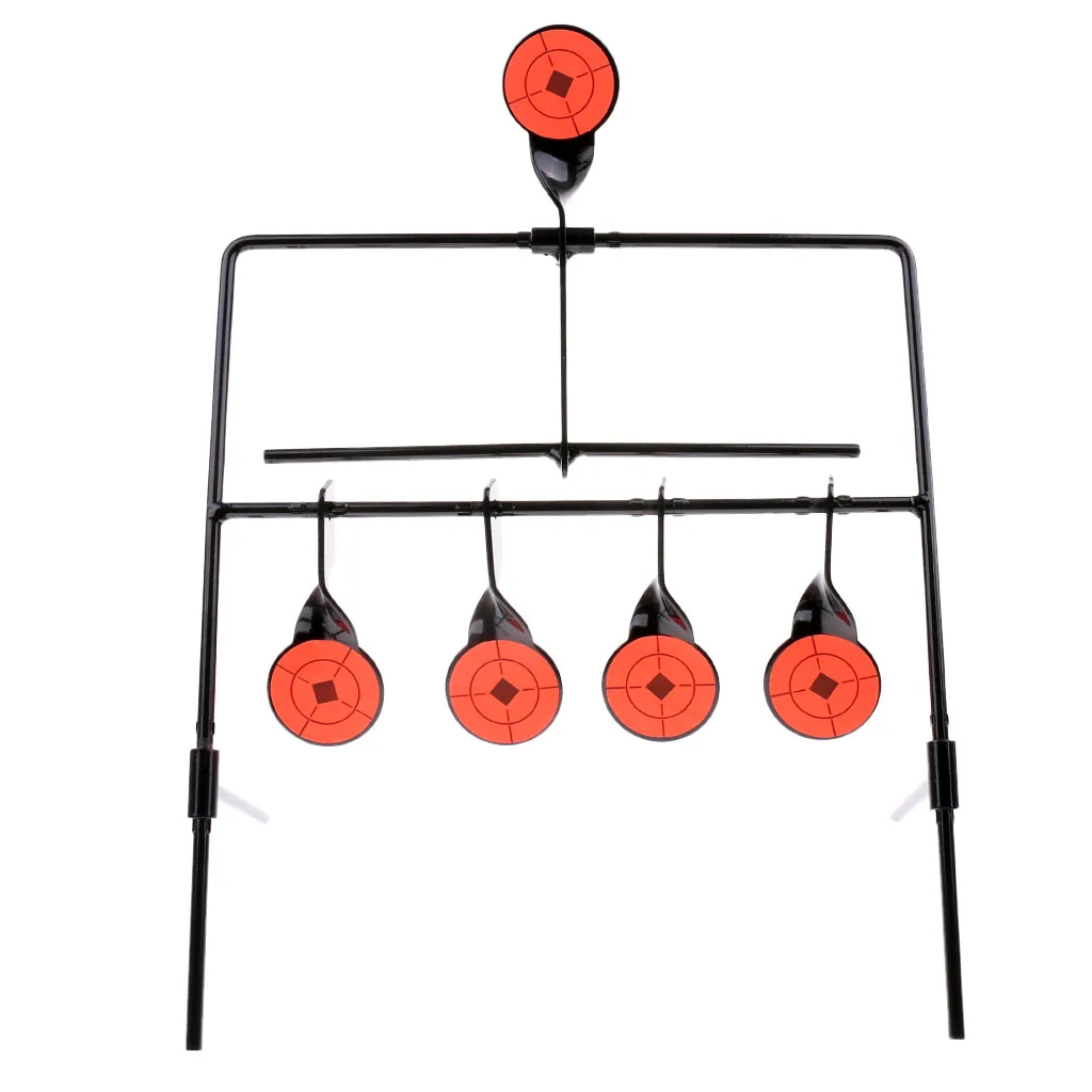 5 Targets Self Resetting  Shooting Target Metal Target Stand Set