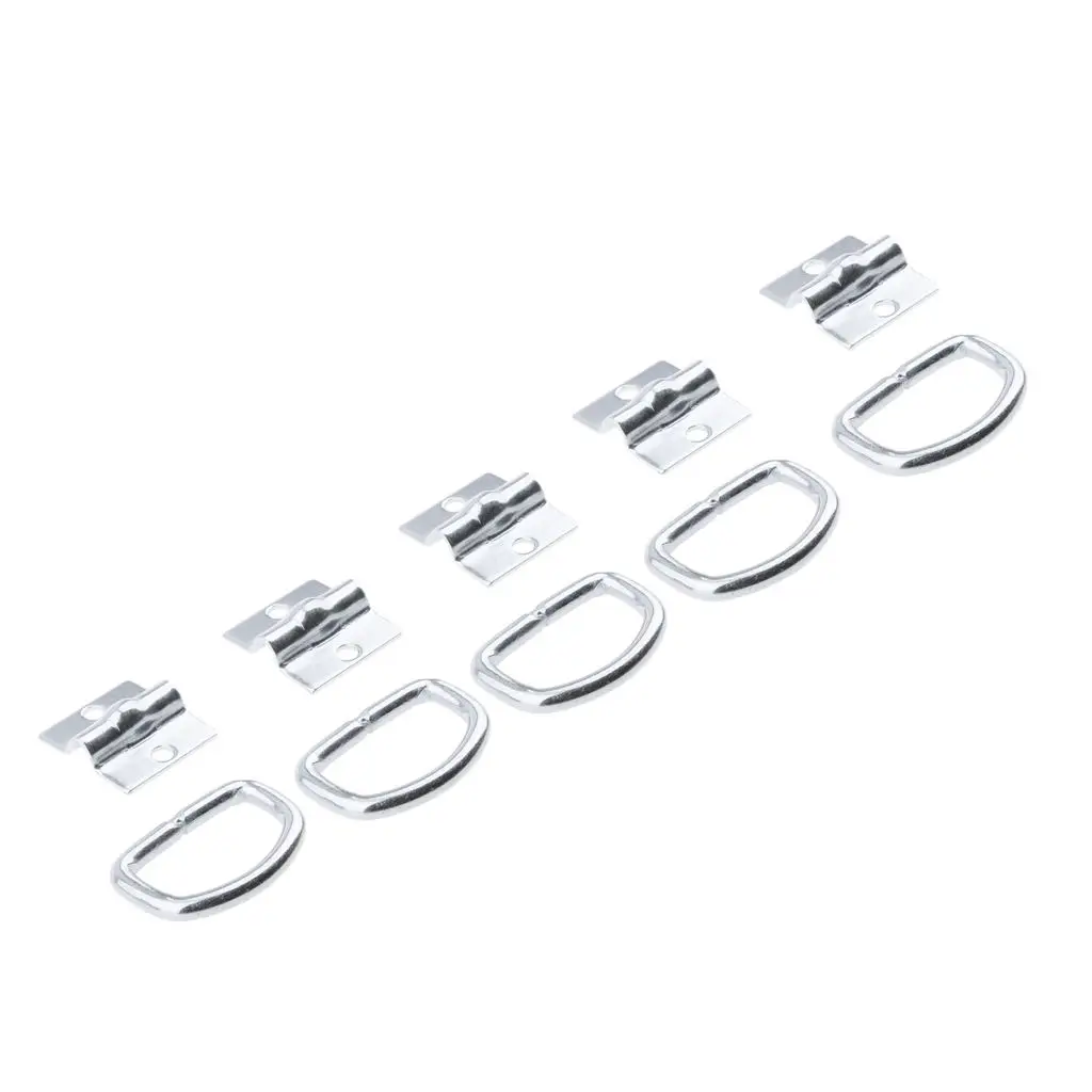 5pcs Bolt On D Ring Trailer Truck TIe Down Loop Kit Rust Proof