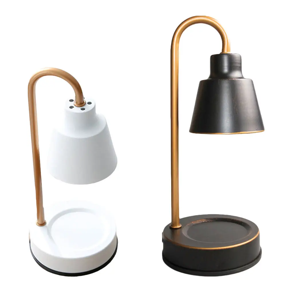 Metal Candle Wax Melting Warmer Oil Burner Aroma Fragrance Lamp Tabletop Light for Home Bedroom Living Room Decor EU Plug