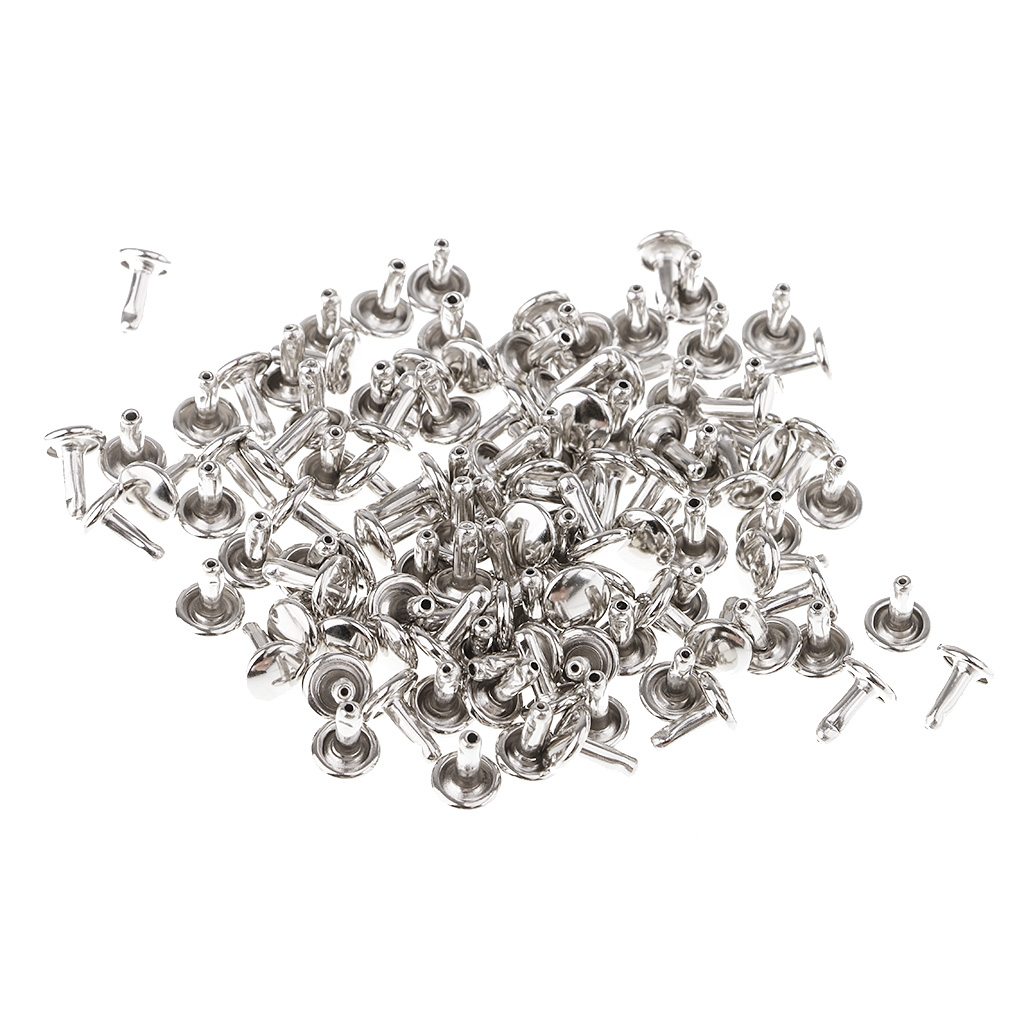 200 Set Double Cap Round  Rivet Studs Buttons for Leather Craft Jeans Bags Clothes