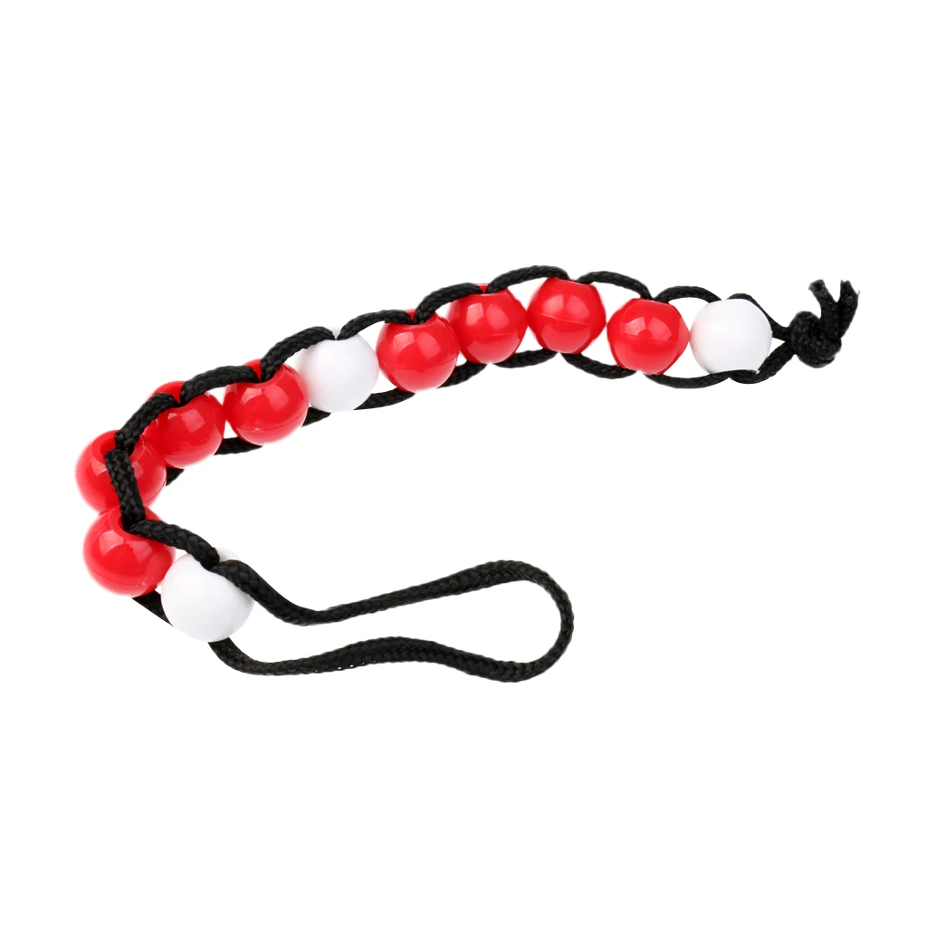 18mm Red / White Plastic Beads Golf Stroke Score Counter with Aluminum Carabiner Clip
