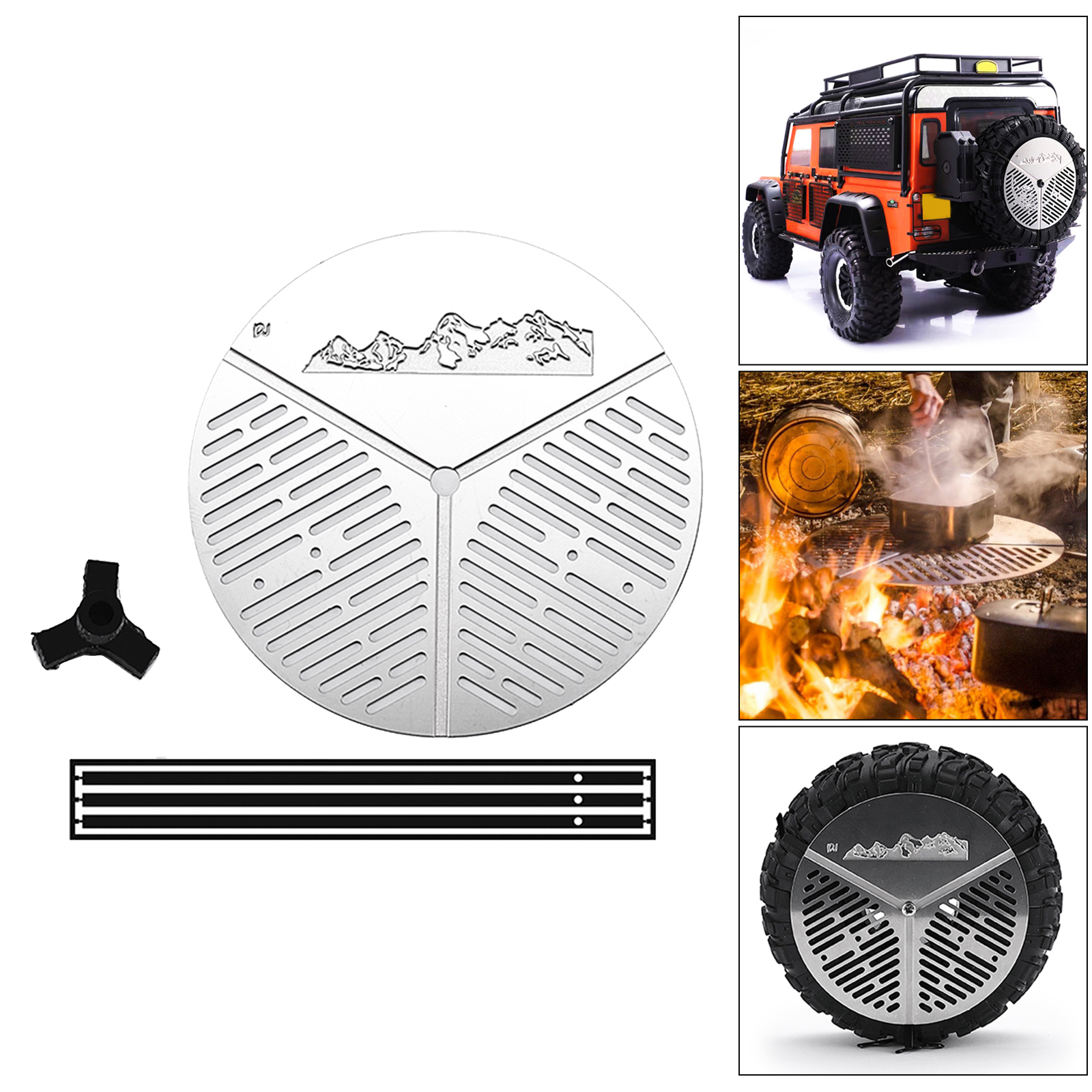 Metal Spare Tyre Mount Holder Bracket Rack for TRX4 TRX6 1:10 Scale RC Car Model DIY Parts