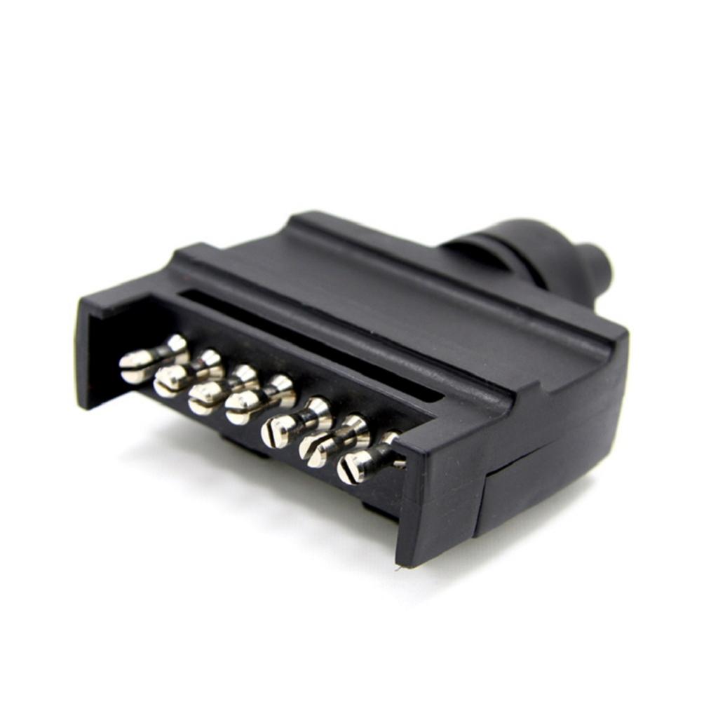12V 7Pin Flat Trailer Light Electrical Plug Sockets Light Male Plug Caravan Truck RV Boat