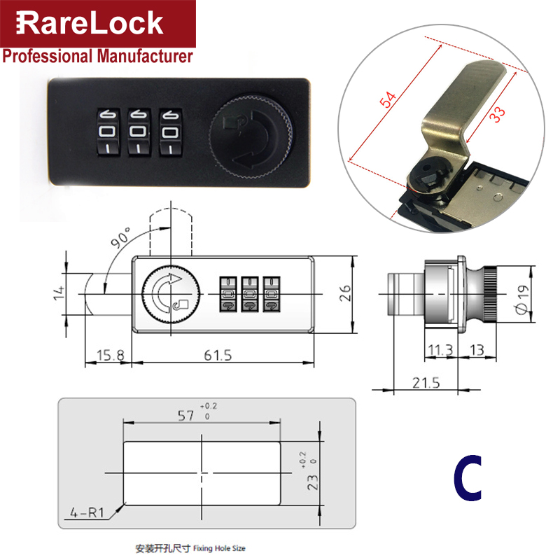 keyless armário gaveta cofre caixa de depósito