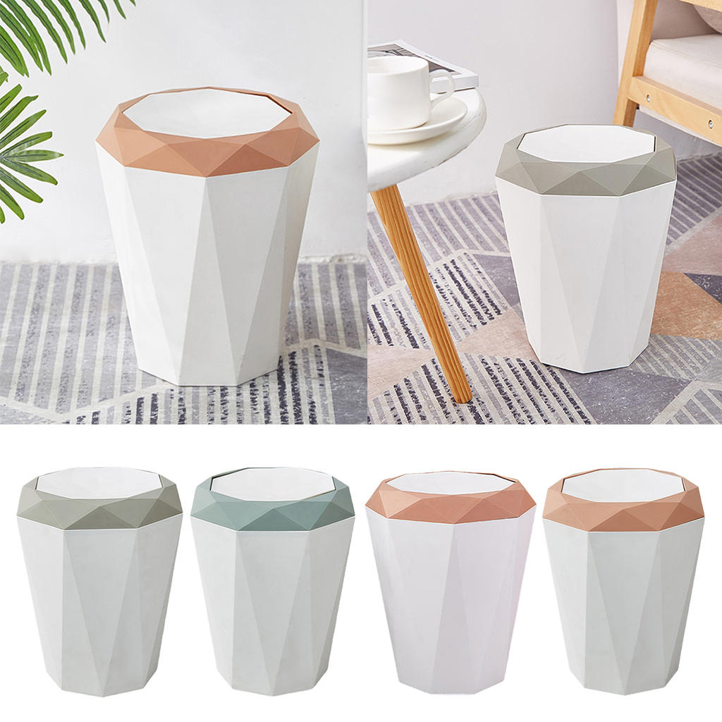 Modern Simple Home Rubbish Bin Trash Can Plastic Waste Rubbish Garbage Bin Wastebasket Trash Can Office Living Room