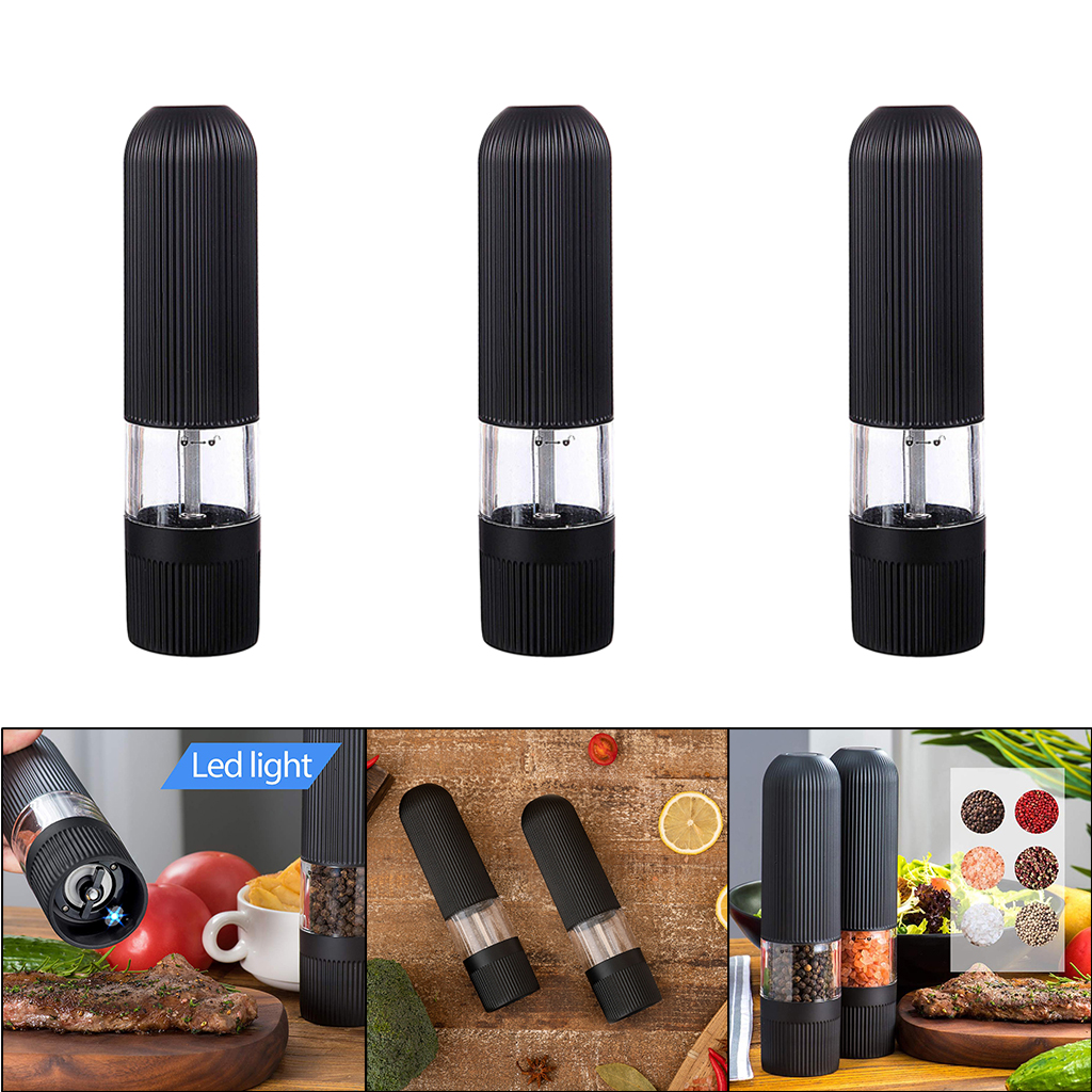 Battery Powered Pepper Grinder Stainless Steel Electric Salt and Pepper Mill Grinder Spice Shakers Kitchen Tools