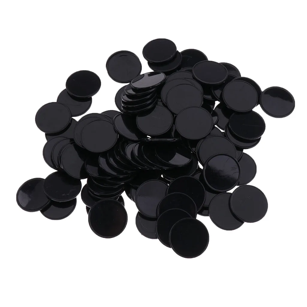 100-Pack Black Colored Counting Chips Tokens for Bingo Game, Board Games, Math