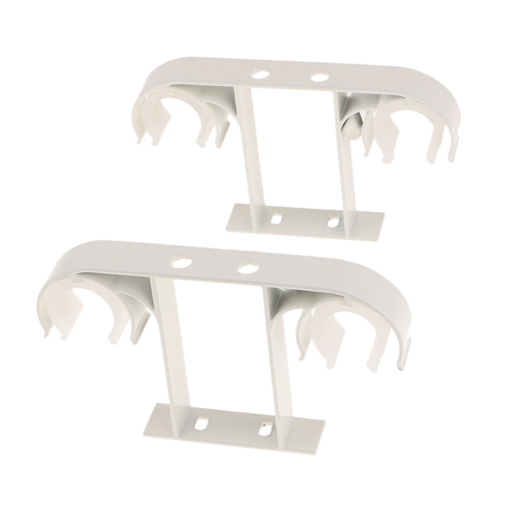 2 Piece Aluminum Alloy Double Curtain Rod Bracket Holder Ceiling Mounted